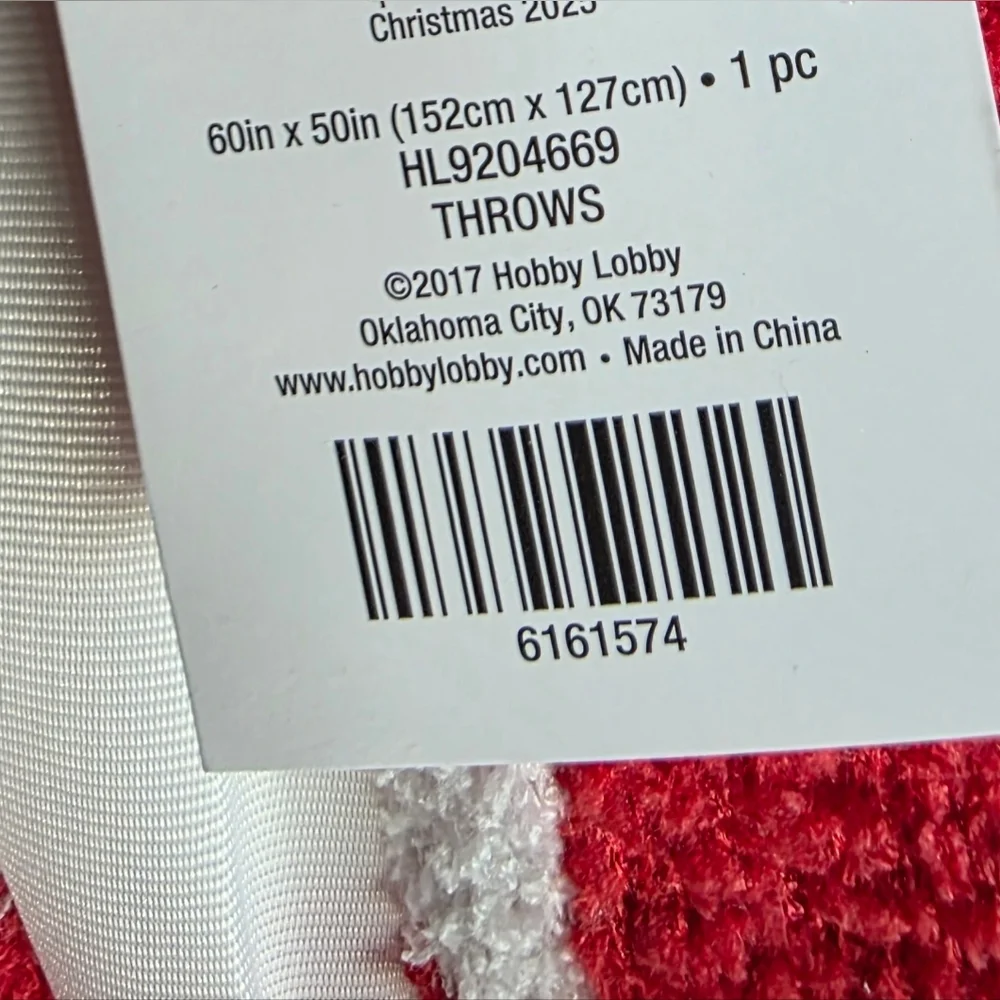 New Red & White Christmas Checkerboard Throw Blanket 60 × 50